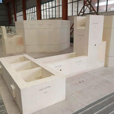 SiC Content % 0.03% AZS 33WS 41WS 33PT Fused Cast Refractory Brick for Frit Furnace