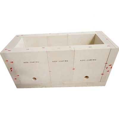 SiC 1.2-1.4% and MgO 0.1-0.8% Fused AZS Refractory Brick for Float Glass Production