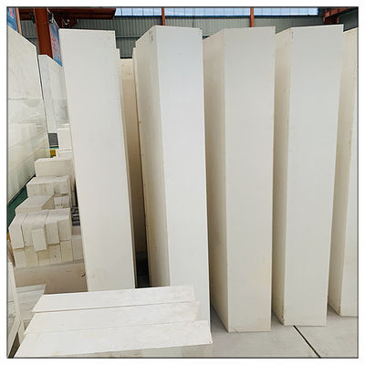 White ZrO2 32-41% Refractory Fused Cast AZS Block Throat Brick for Glass Smelter Kiln